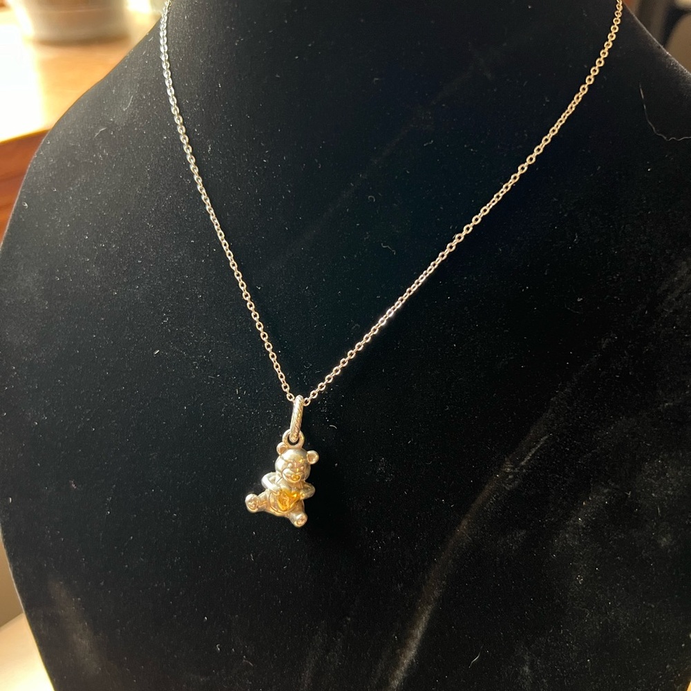 Brighton Teddy Pendant Charm on Unbranded Chain - Picture 2 of 12